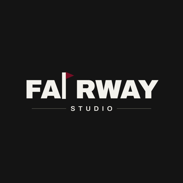 Fairway Studio logo in burgundy